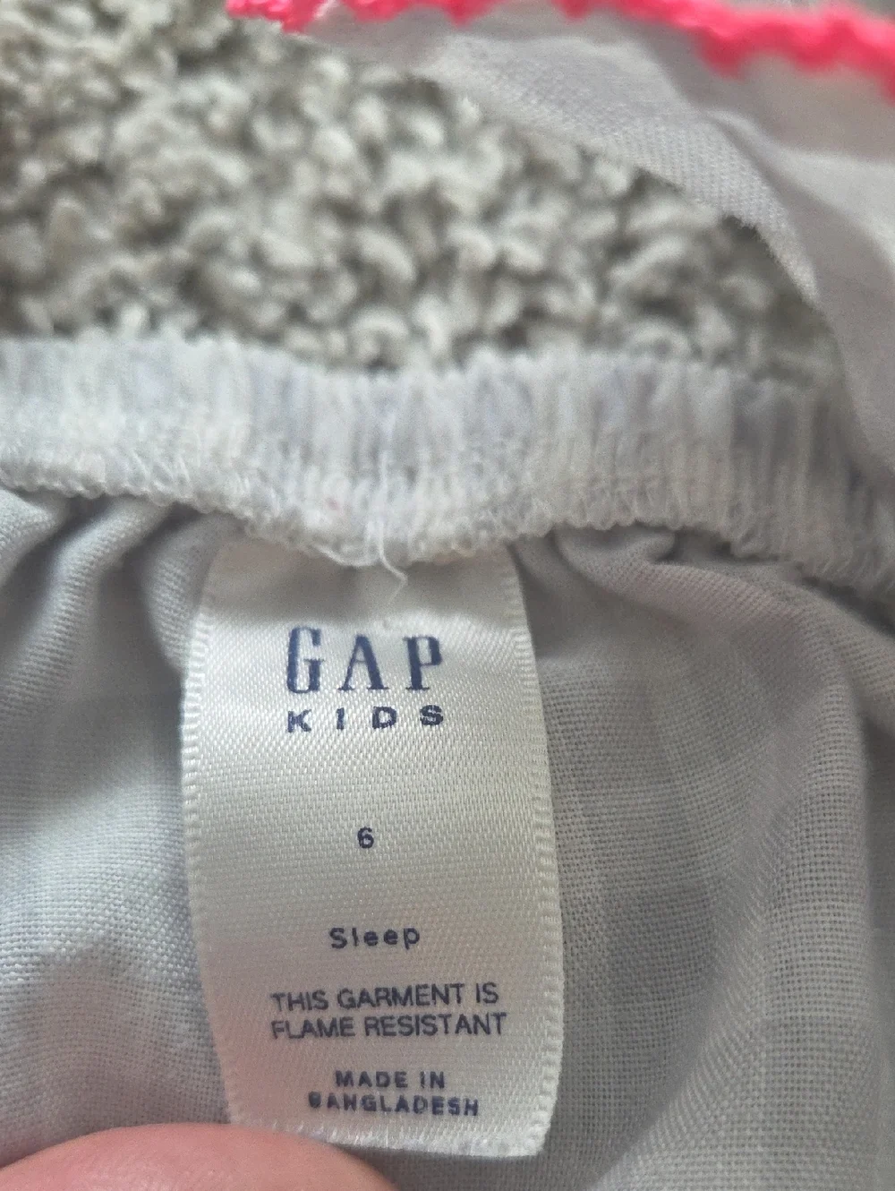 GAP Kids White Gingham Nightgown with Pink Floral Detail Girl Size 6